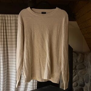 J. Crew Cream Ribbed Crewneck Sweater